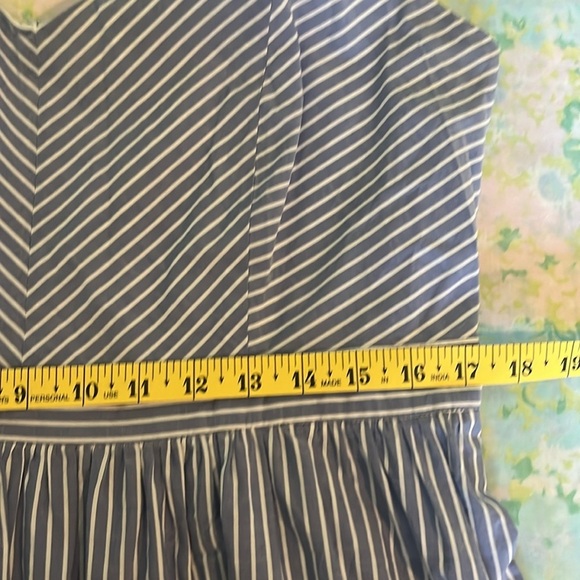LOFT | Striped Spaghetti Strap Blue & White Maxi Dress Size Large Classic Cotton - Picture 8 of 11